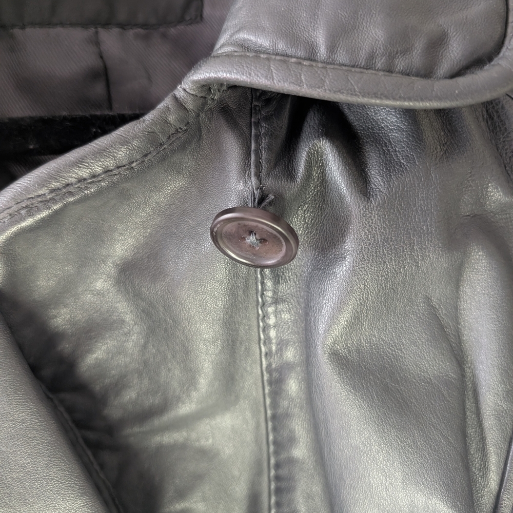 Tahari Black Leather Jacket for Women - Picture 12 of 16